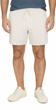 NEW FLAGS & ANTHEM newcomb drawstring short in cream/tan/black